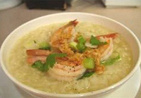Thai jasmine rice Soup with Shrimp